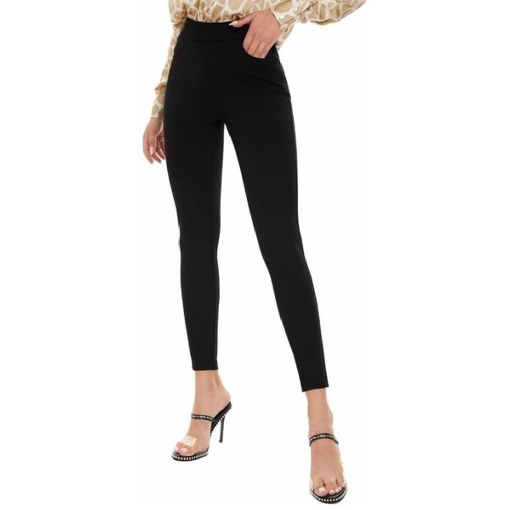 Tagoo Women Black High Waisted Skinny Stretch Pants‎ Pockets XL New